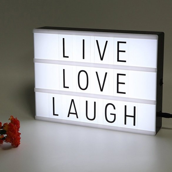 Light Box With Letters And Symbols